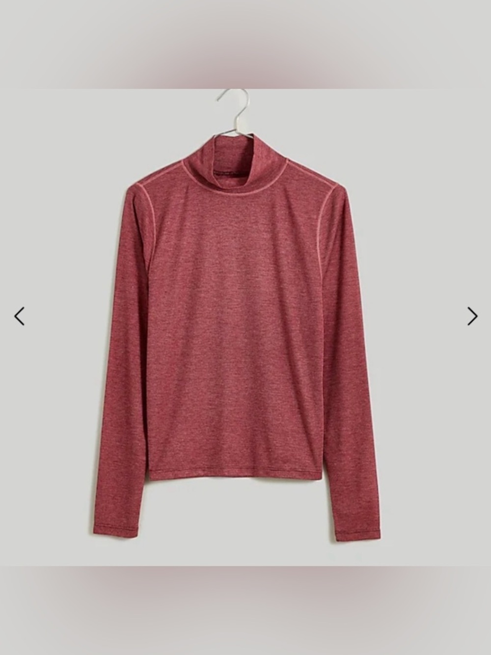 Madewell Women’s Semi-Sheer Mockneck Tee in Merlot Size Medium